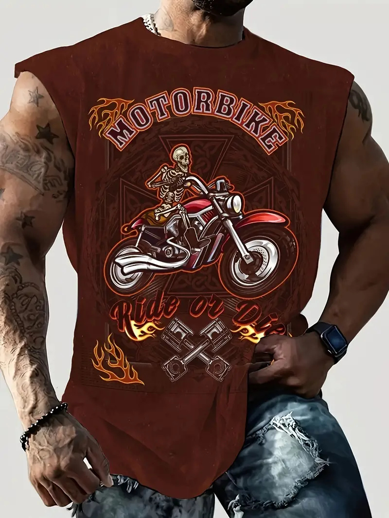 Summer New Men's Vest T-shirt  - Motorcycle Gear Vest ulasan dan harga