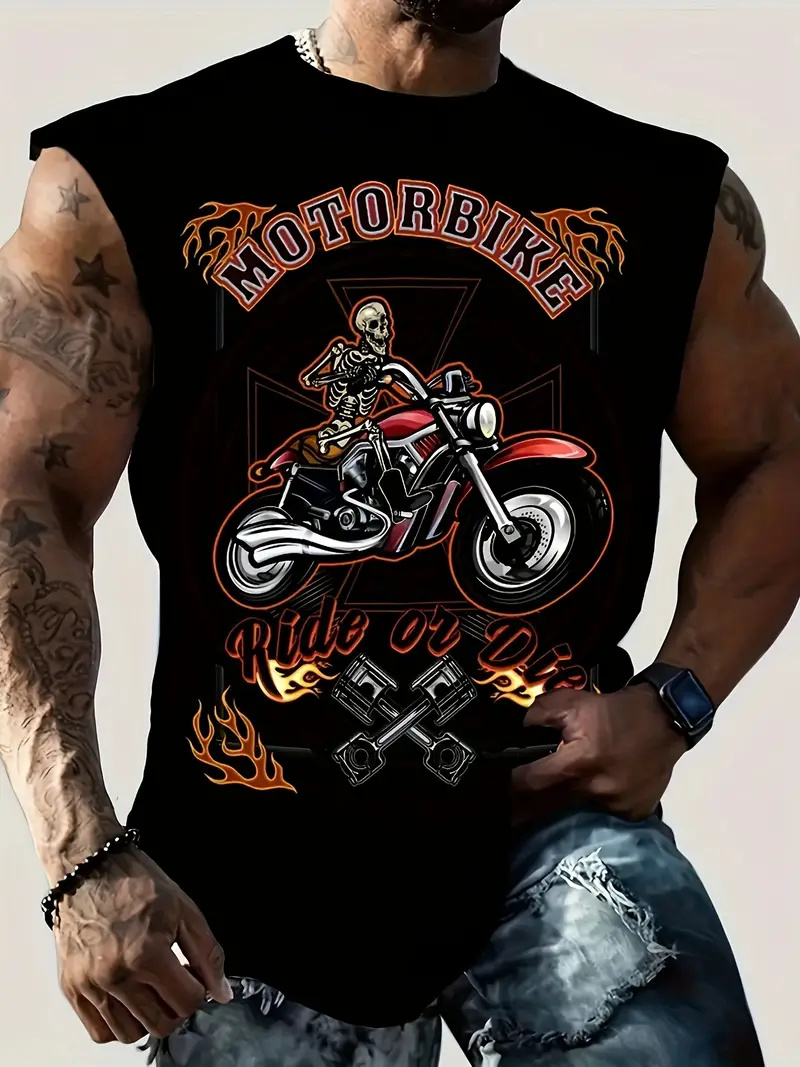 Summer New Men's Vest T-shirt  - Motorcycle Gear Vest ulasan dan harga