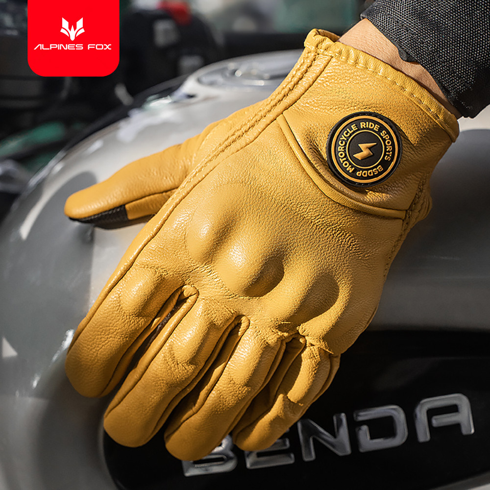 Retro Leather Motorcycle Glove - Motorcycle Gear Fox ulasan dan harga