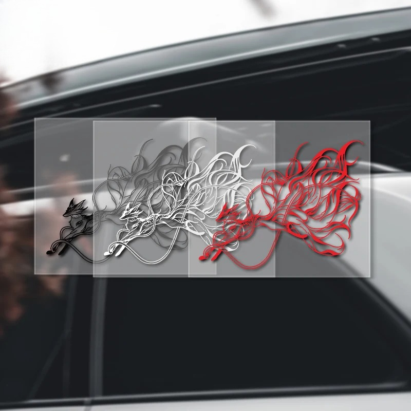 Nine Tailed Fox Car Sticker Sc - Motorcycle Gear Fox ulasan dan harga