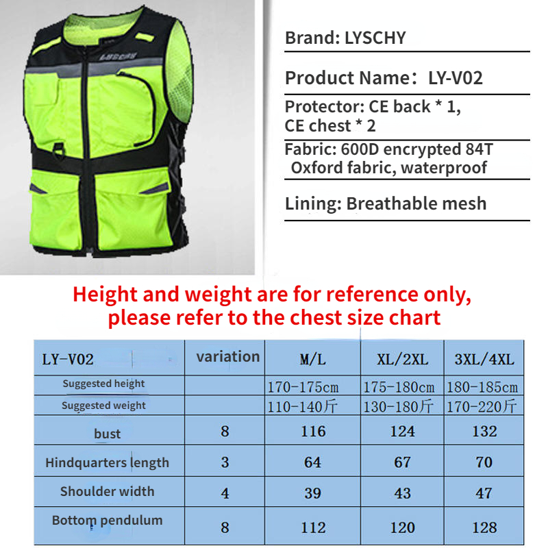 LYSCHY Motorcycle Reflecting V - Motorcycle Gear Vest ulasan dan harga