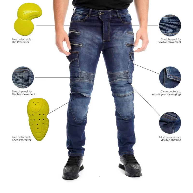 Aramid Motorcycle Pants Men Zi - Motorcycle Gear Blue ulasan dan harga